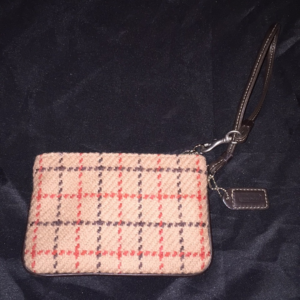 Coach Plaid Wristlet